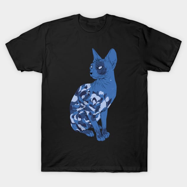 Midnight Cat T-Shirt by hafaell